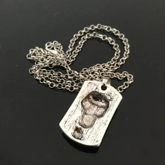 Skull Pendant Necklace Vampire Gothic Halloween Biker Gift Unisex Silver Chain - Picture 4 of 5